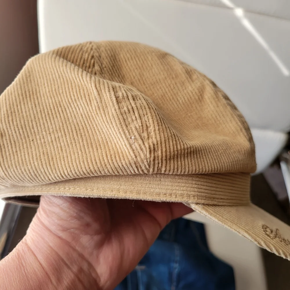 Aeropostale Hat ~ Cap ~ Newsboy ~ Tan Corduroy ~ Boho Hippie Vintage Look ~ GUC
